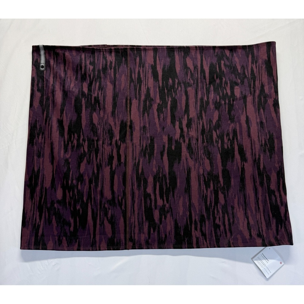 Lululemon Vinyasa Scarf Women OS Purple Black Ikat Stripe Cold Weather Cozy Soft
